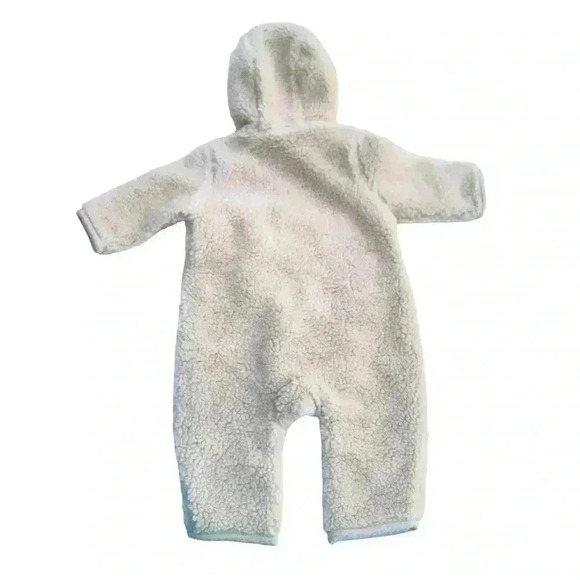 Baby Gap Cozy Sherpa Tan Snowsuit•Gender Neutral•Size 0-3•Preowned• - Picture 4 of 5